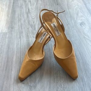 Size 38 Tan Jimmy Choo sling back heel